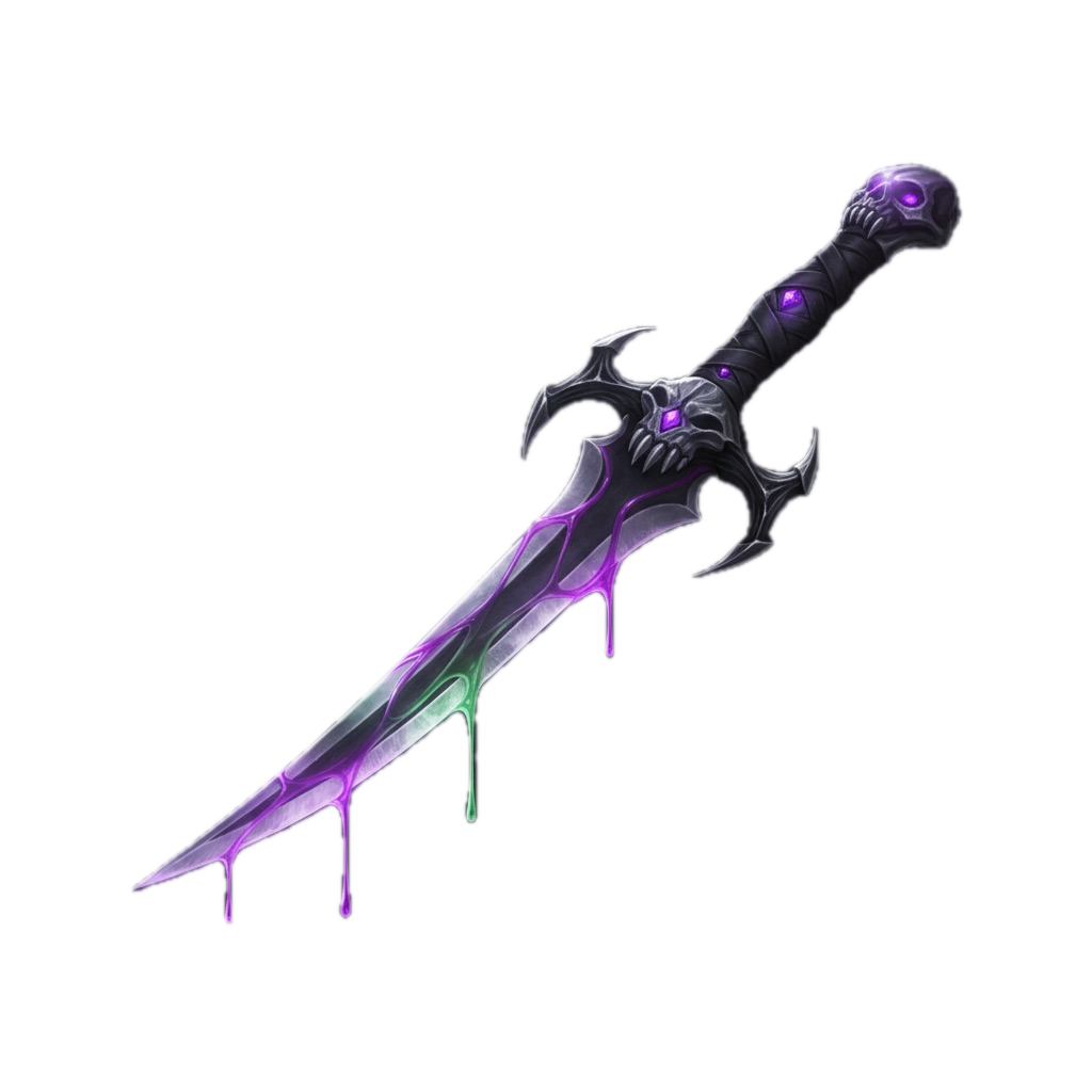 A dagger dripping with purple venom